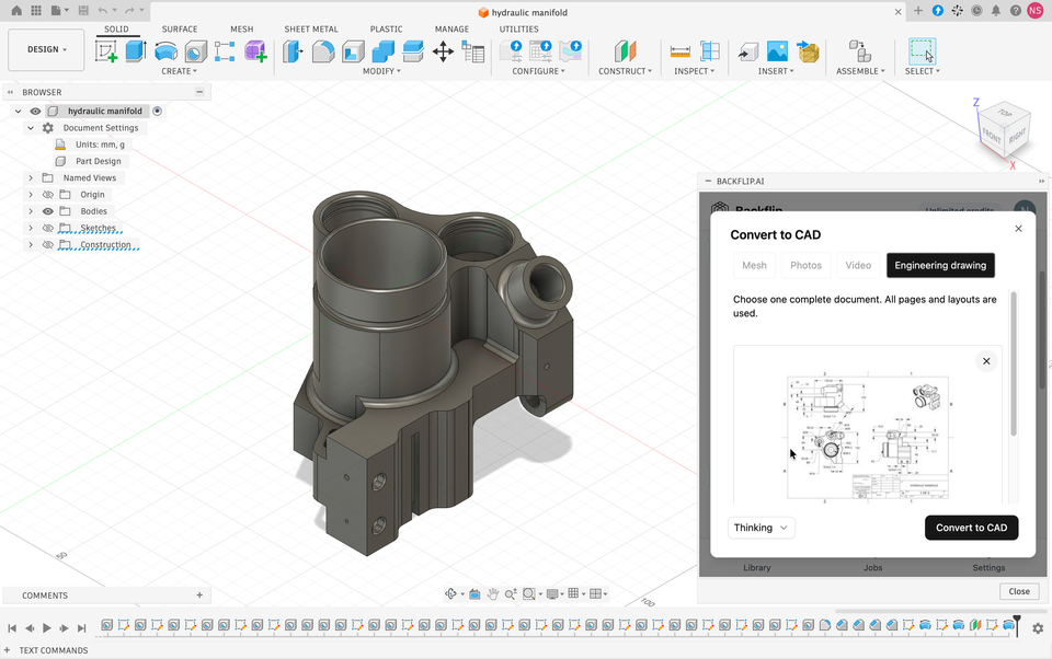 Backflip AI Turns Engineering Drawings Into Editable CAD for Fusion