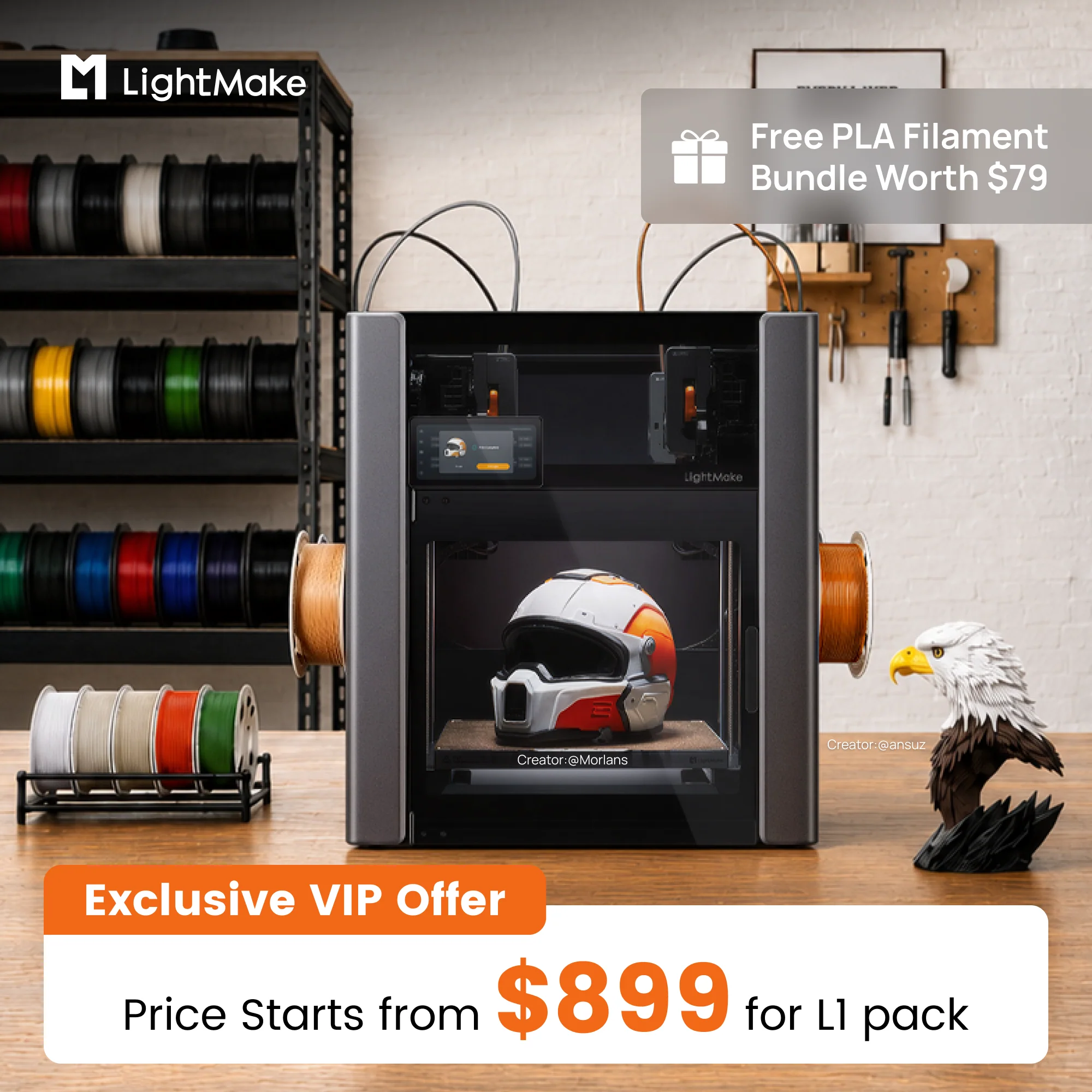 LightMake L4 Claims Four Independent Print Heads and Beltless Linear Motors