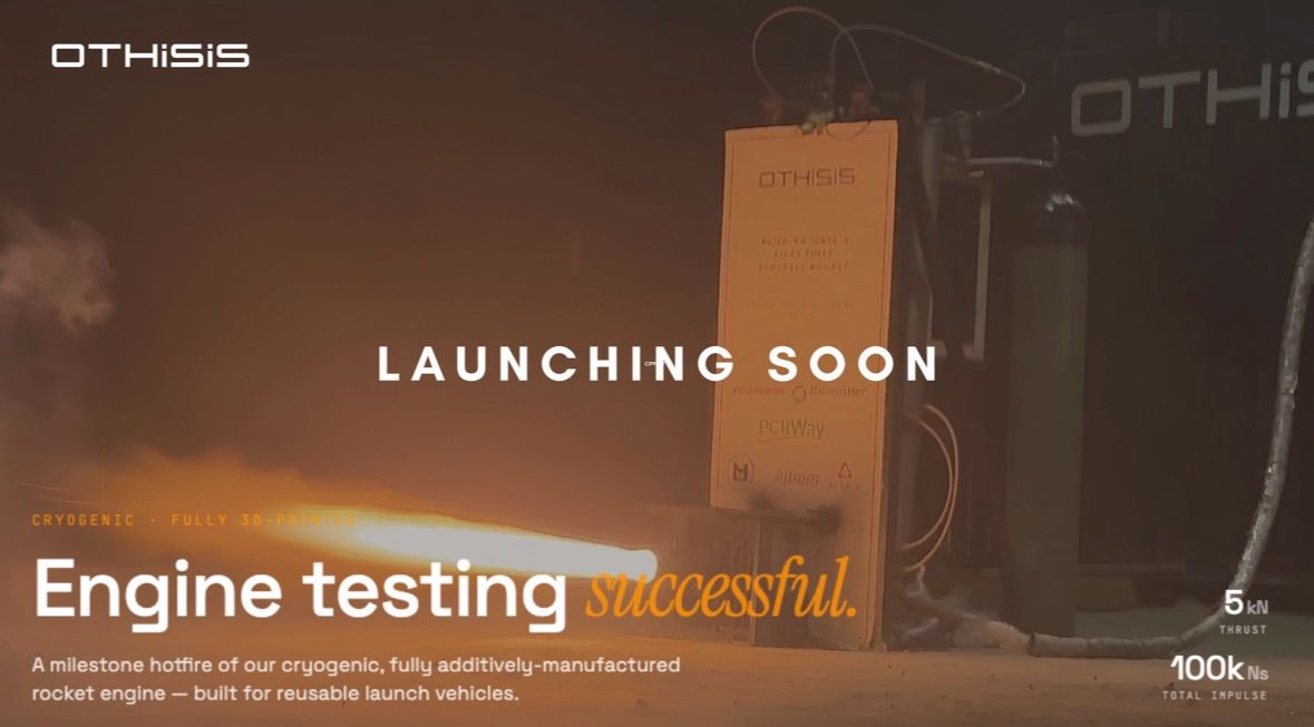 Indian Startup Othisis Hot-Fires a Fully 3D-Printed Cryogenic Rocket Engine