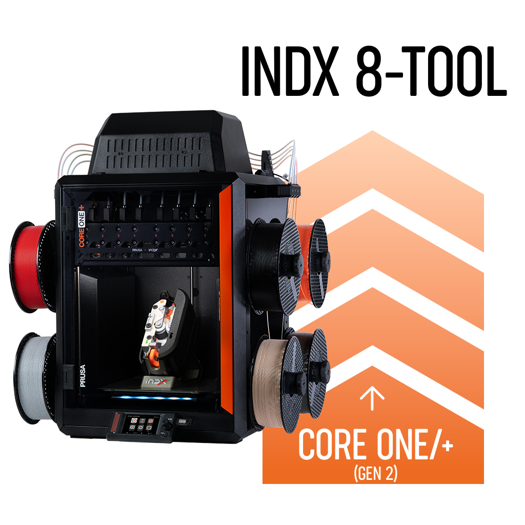Prusa CORE One+ INDX 8-Tool Kit Ships as Full Assembled Printers Go on Sale