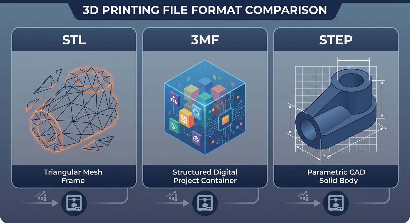 STL vs 3MF vs STEP: Which File Format Actually Matters for FDM Printing